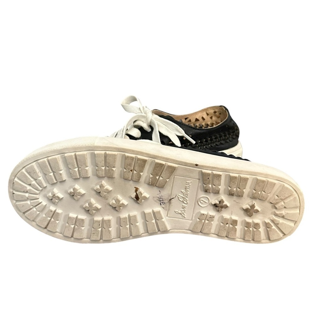 Sam Edelman Raina Lace-Up Sneakers Black White 7 - Picture 11 of 12